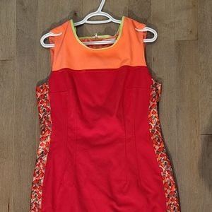 Colorblock Sleeveless Shift Dress T Tahari size 14